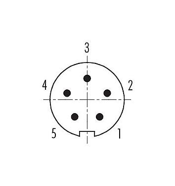 Kontaktarrangemang (anslutningssidan) 99 0413 10 05 - M9 Kabelplugg, antal poler: 5, 3,5-5,0 mm, kan skärmas, lödning, IP67