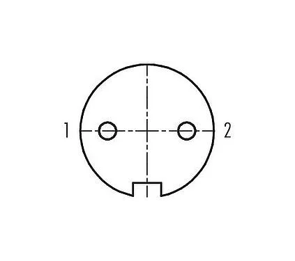 Contact arrangement (Plug-in side) 99 0602 02 02 - Bayonet Female cable connector, Contacts: 2, 6.0-8.0 mm, unshielded, solder, IP40