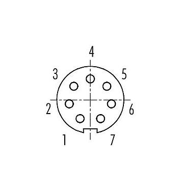 联系安排 (外掛程式側) 09 9478 00 07 - 卡扣式 孔头法兰座, 极数: 7, 非屏蔽, 焊接, IP40