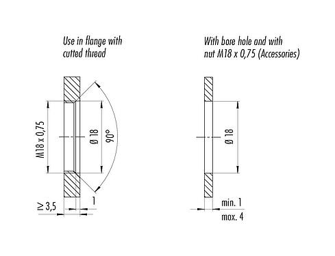 安装说明 99 4172 00 08 - M16 直头孔头电缆连接器, 极数: 8, 5.5-9.0mm, 可接屏蔽, IDC, IP67