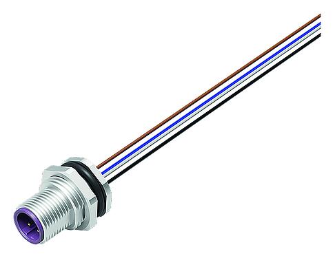 Illustration 76 0533 1011 00105-0200 - M12 Male panel mount connector, Contacts: 5, unshielded, single wires, IP68, UL 2238, PG 9, Rear mounting