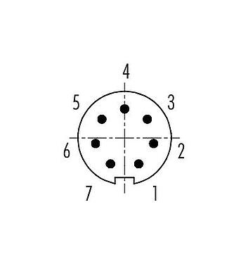 Contact arrangement (Plug-in side) 99 9475 102 07 - Bayonet Male cable connector, Contacts: 7, 4.0-5.0 mm, unshielded, solder, IP40