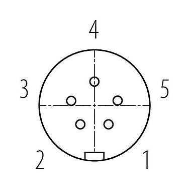 Contact arrangement (Plug-in side) 99 9114 00 05 - Snap-In Female cable connector, Contacts: 5, 4.0-6.0 mm, unshielded, solder, IP67, UL, VDE
