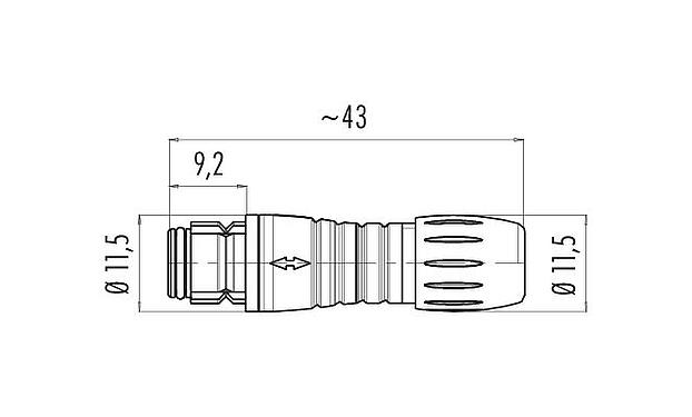 比例图 99 9210 070 04 - Snap-in 快插 直头孔头电缆连接器, 极数: 4, 3.5-5.0mm, 非屏蔽, 焊接, IP67, UL