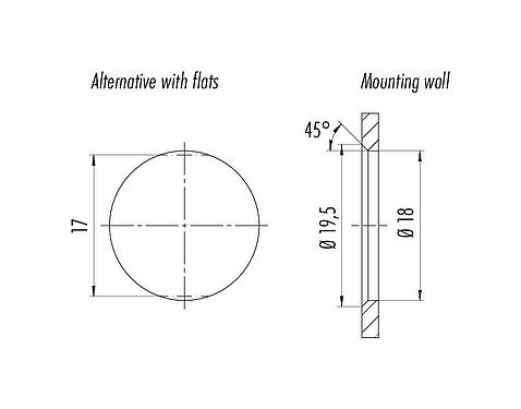 Assembly instructions / Panel cut-out 09 1724 000 12 - Snap-In Female panel mount connector, Contacts: 12, unshielded, solder, IP54