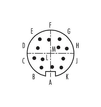 联系安排 (外掛程式側) 09 0331 00 12 - M16 针头法兰座, 极数: 12 (12-a), 非屏蔽, 焊接, IP40