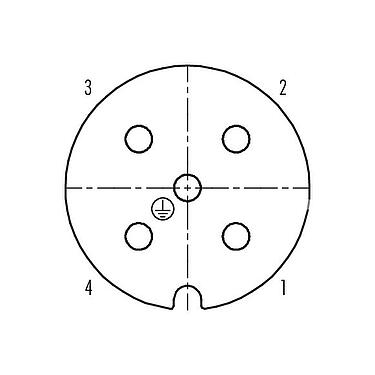 联系安排 (外掛程式側) 99 0710 70 05 - RD30 弯角孔头电缆连接器, 极数: 4+PE, 10.0-12.0mm, 非屏蔽, 螺钉接线, IP65, ESTI+, VDE