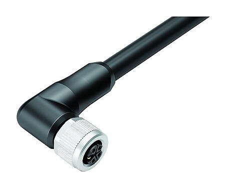 插图 77 0674 0000 70505-0200 - M12 弯角孔头电缆连接器, 极数: 4+PE, 非屏蔽, 预铸电缆, IP68, UL 2238, PUR, 黑色, 5x1.50mm², 2m