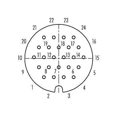 联系安排 (外掛程式側) 99 0738 02 24 - RD30 直头孔头电缆连接器, 极数: 24, 12.0-14.0mm, 非屏蔽, 焊接, IP65