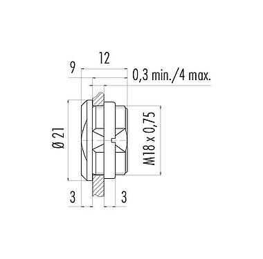 Scale drawing 08 2668 000 001 - M16 IP67 - Blanking plug; 423/425/723 series