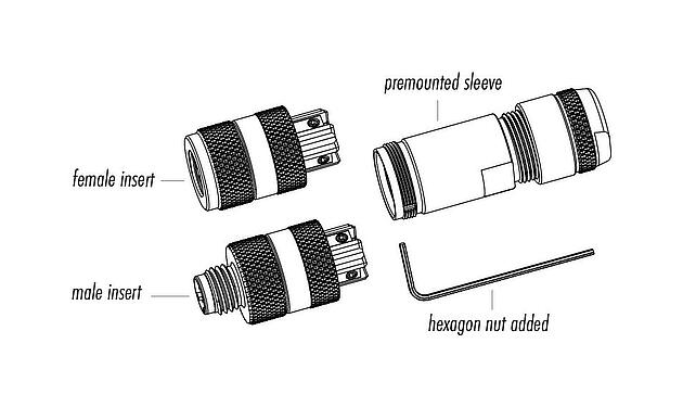 Component part drawing 99 3368 100 04 - M8 Female cable connector, Contacts: 4, 4.0-5.5 mm, shieldable, screw clamp, IP67, M8x1.0