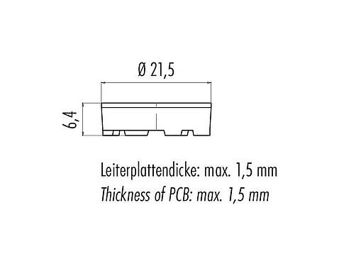 比例图 02 0007 000 - M16 IP40 / M16 IP67 - 用于法兰连接器的间隔套管，浸焊型，2-19极；423/425/581/680/682/723系列。