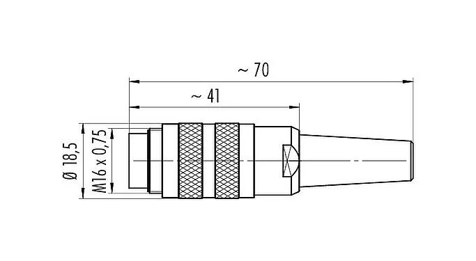 比例图 99 2009 210 04 - M16 直头针头电缆连接器, 极数: 4 (04-a), 4.0-6.0mm, 可接屏蔽, 螺钉接线, IP40