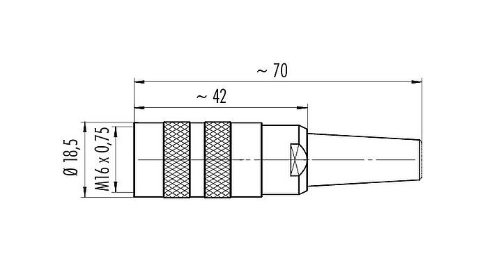 比例图 99 2010 700 04 - M16 直头孔头电缆连接器, 极数: 4 (04-a), 4.0-6.0mm, 可接屏蔽, 压接（压接触点必须单独订购）, IP40