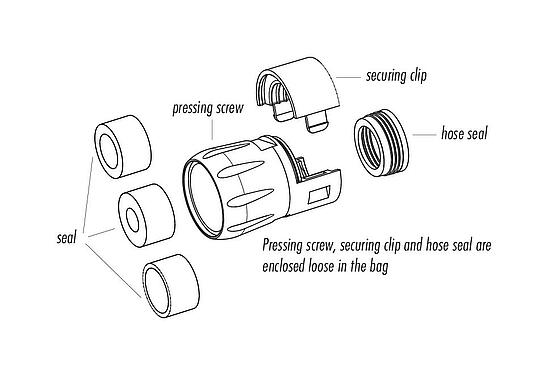 Scale drawing 08 0111 000 000 - Protective hose adapter KS/KD Bayonet HEC