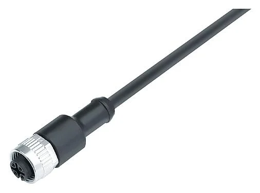 Illustration 77 3430 0000 50005-0200 - M12 Female cable connector, Contacts: 5, unshielded, moulded on the cable, IP69K, UL, PUR, black, 5 x 0.34 mm², 2 m