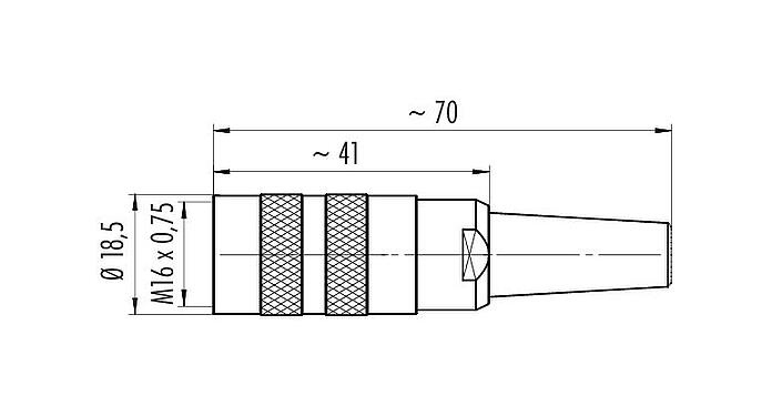 比例图 99 2010 210 04 - M16 直头孔头电缆连接器, 极数: 4 (04-a), 4.0-6.0mm, 可接屏蔽, 螺钉接线, IP40