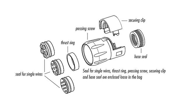 Scale drawing 08 0108 000 000 - Seal Kit Bayonet HEC 4+PE