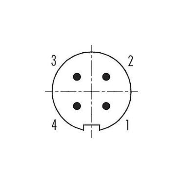 联系安排 (外掛程式側) 99 0409 10 04 - M9 直头针头电缆连接器, 极数: 4, 3.5-5.0mm, 可接屏蔽, 焊接, IP67