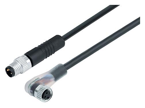 插图 77 3608 3405 50003-0100 - M8 连接线束 直头针头电缆连接器 - 弯角孔头电缆连接器, 极数: 3, 非屏蔽, 预铸电缆, IP67, UL 2238, PUR, 黑色, 3x0.34mm², 带LED的PNP, 1m