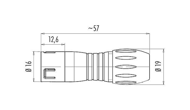 Scale drawing 99 9133 472 12 - Snap-In Male cable connector, Contacts: 12, 6.0-8.0 mm, unshielded, solder, IP67