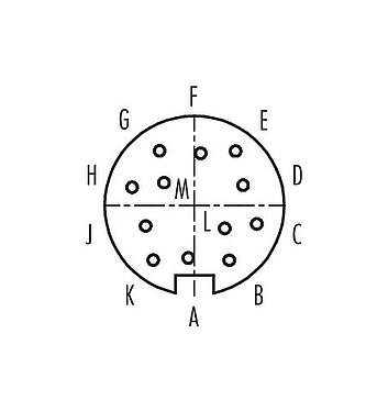 联系安排 (外掛程式側) 09 0132 65 12 - M16 孔头法兰座, 极数: 12 (12-a), 非屏蔽, THT, IP67, 板前固定