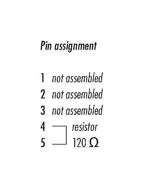 Pin assignment plans 77 9839 0000 00005 - M12 Male terminating connector, Contacts: 5, unshielded, IP69K, CAN-Bus