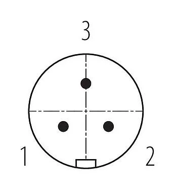 Contact arrangement (Plug-in side) 99 9107 60 03 - Snap-In Male panel mount connector, Contacts: 3, unshielded, solder, IP67, UL, VDE