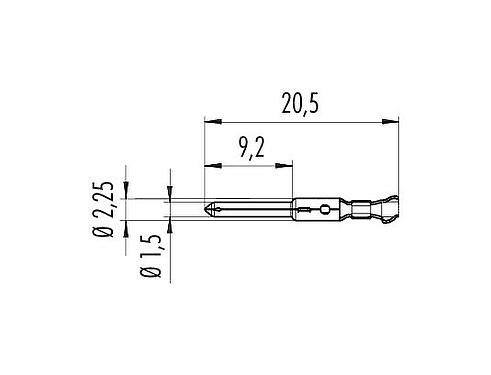 Scale drawing 61 0795 098 00 - M16 IP40 / M16 IP67 / Bayonet HEC - Pin contact, 50 pcs. single; Series 423/425/581/680/682/696/723