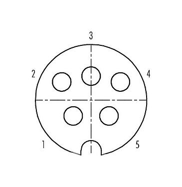 联系安排 (外掛程式側) 09 0040 00 05 - M25 孔头法兰座, 极数: 5, 可接屏蔽, 焊接, IP40