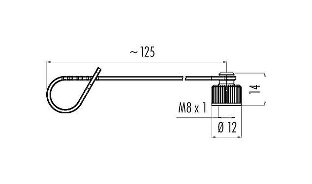 比例图 08 2840 000 000 - M8 / AS-I-face - 用于电缆连接器的保护帽；718/772/775/768系列。