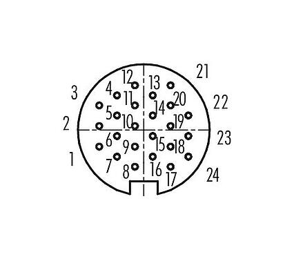 联系安排 (外掛程式側) 99 0166 12 24 - M16 弯角孔头电缆连接器, 极数: 24, 6.0-8.0mm, 可接屏蔽, 焊接, IP40