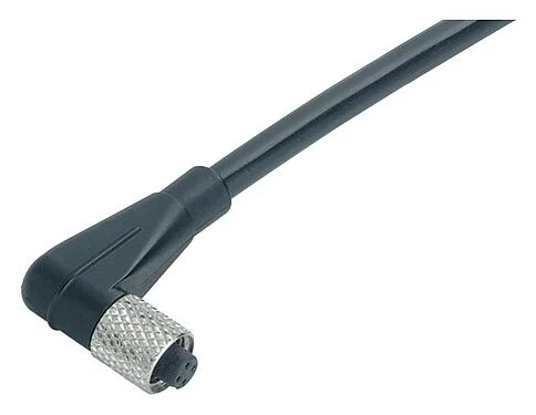 插图 77 3454 0000 40003-0200 - M5 弯角孔头电缆连接器, 极数: 3, 非屏蔽, 预铸电缆, IP67, UL 2238, M5x0.5, PUR, 黑色, 3x0.14mm², 2m