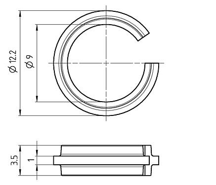 比例图 62 1369 100 005 - Kennzeichnungsring blau ähnlich RAL 5012, VPE 100, Material: POM