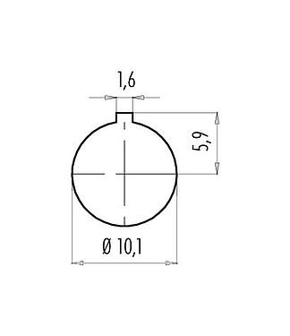 Assembly instructions / Panel cut-out 09 0981 00 04 - Bayonet Male panel mount connector, Contacts: 4, unshielded, solder, IP40