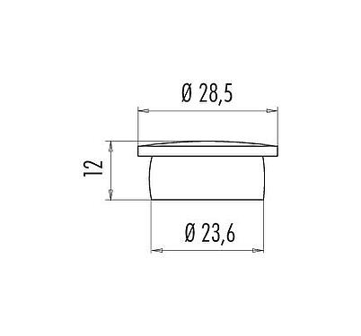 比例图 08 1203 000 000 - M23 - 电缆连接器保护帽；623系列。