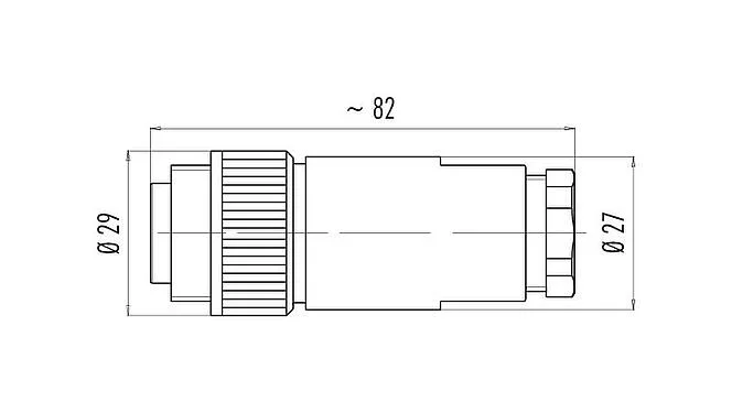 比例图 99 4221 160 04 - RD24 直头针头电缆连接器, 极数: 3+PE, 12.0-14.0mm, 非屏蔽, 螺钉接线, IP67, UL, ESTI+, VDE, PG 16