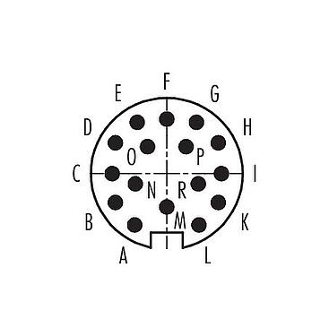 Contact arrangement (Plug-in side) 99 0659 00 16 - Bayonet Male panel mount connector, Contacts: 16, unshielded, solder, IP40