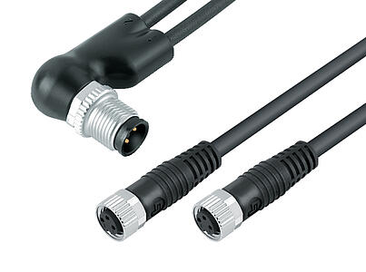 Automation Technology - Sensors and Actuators--Male angled duo connector - 2 female cable connectors_765_0_26_DG_SK