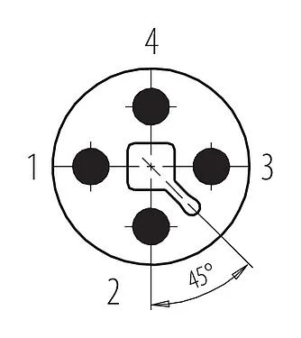 联系安排 (外掛程式側) 99 1631 812 04 - M12 直头针头电缆连接器, 极数: 4, 8.0-9.0mm, 可接屏蔽, 螺钉接线, IP67, UL 2238, 鸢尾花