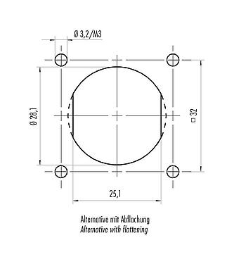 安装说明 09 6503 000 08 - 卡扣式 针头法兰座, 极数: 4+3+PE, 非屏蔽, 压接（压接触点必须单独订购）, IP68/IP69K, UL, VDE