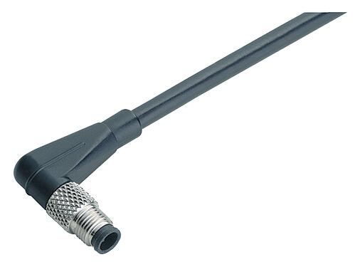 插图 77 3457 0000 50003-0200 - M5 弯角针头电缆连接器, 极数: 3, 非屏蔽, 预铸电缆, IP67, UL 2238, M5x0.5, PUR, 黑色, 3x0.25mm², 2m