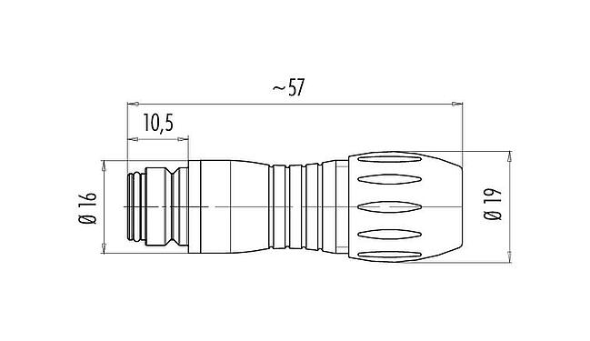 Scale drawing 99 9134 472 12 - Snap-In Female cable connector, Contacts: 12, 6.0-8.0 mm, unshielded, solder, IP67