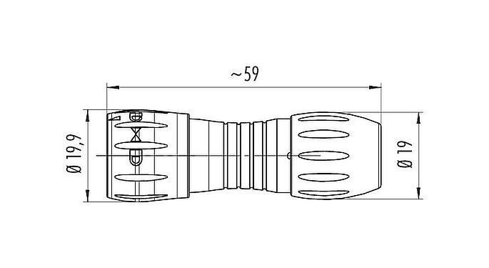 比例图 99 0771 002 08 - 卡扣式 直头针头电缆连接器, 极数: 8, 6.0-8.0mm, 非屏蔽, 焊接, IP67