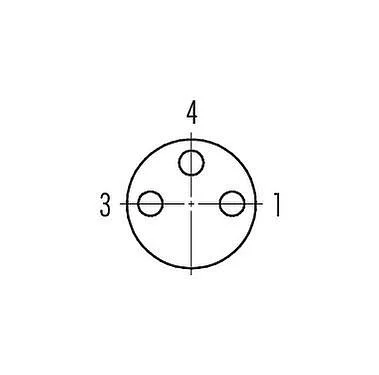 Contact arrangement (Plug-in side) 99 3412 280 03 - M8 Female panel mount connector, Contacts: 3, unshielded, THR, IP67, UL