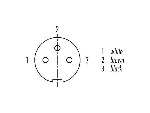 联系安排 (外掛程式側) 79 1452 272 03 - M9 弯角孔头电缆连接器, 极数: 3, 非屏蔽, 预铸电缆, IP67, PUR, 黑色, 3x0.25mm², 2m