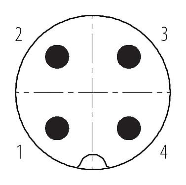 联系安排 (外掛程式側) 09 0441 50 04 - M18 集成插头, 极数: 4, 非屏蔽, 焊接, IP67