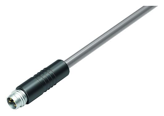 Illustration 79 3409 45 03 - Snap-In Male cable connector, Contacts: 3, unshielded, moulded on the cable, IP65, PVC, black, 3 x 0.25 mm², 5 m