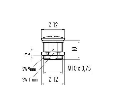 Scale drawing 08 3130 000 000 - M8 / AS-Interface - Dummy screw fitting M10 x 0.75; Series 718/772/775/768