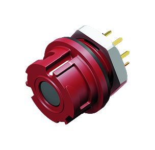 插图 09 0774 095 08 - 卡扣式 孔头法兰座, 极数: 8, 非屏蔽, THT, IP67, 板前安装